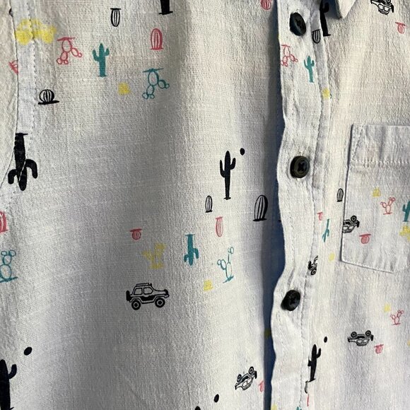 Wonder Nation Boy's Button Down Short Sleeve Shirt. Size XS (4-5). Fun Design - Picture 3 of 6